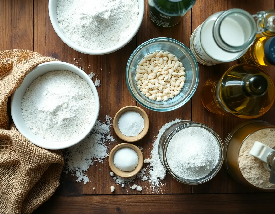 Ingredients for gluten free bread recipe